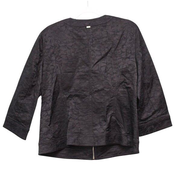 St John Full Zip Jacket Size 14 Black Jacquard Career Old Money Quiet Luxury - Picture 7 of 11